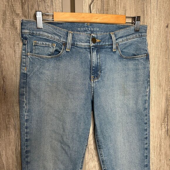 Mott & Bow Boyfriend Jeans Size 27 Slim Leg Blue Color Mid Rise - Picture 7 of 7